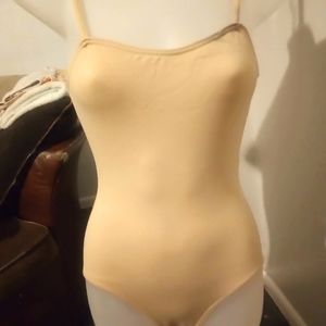 Capezio Leotard Beige Sz S Dancewear